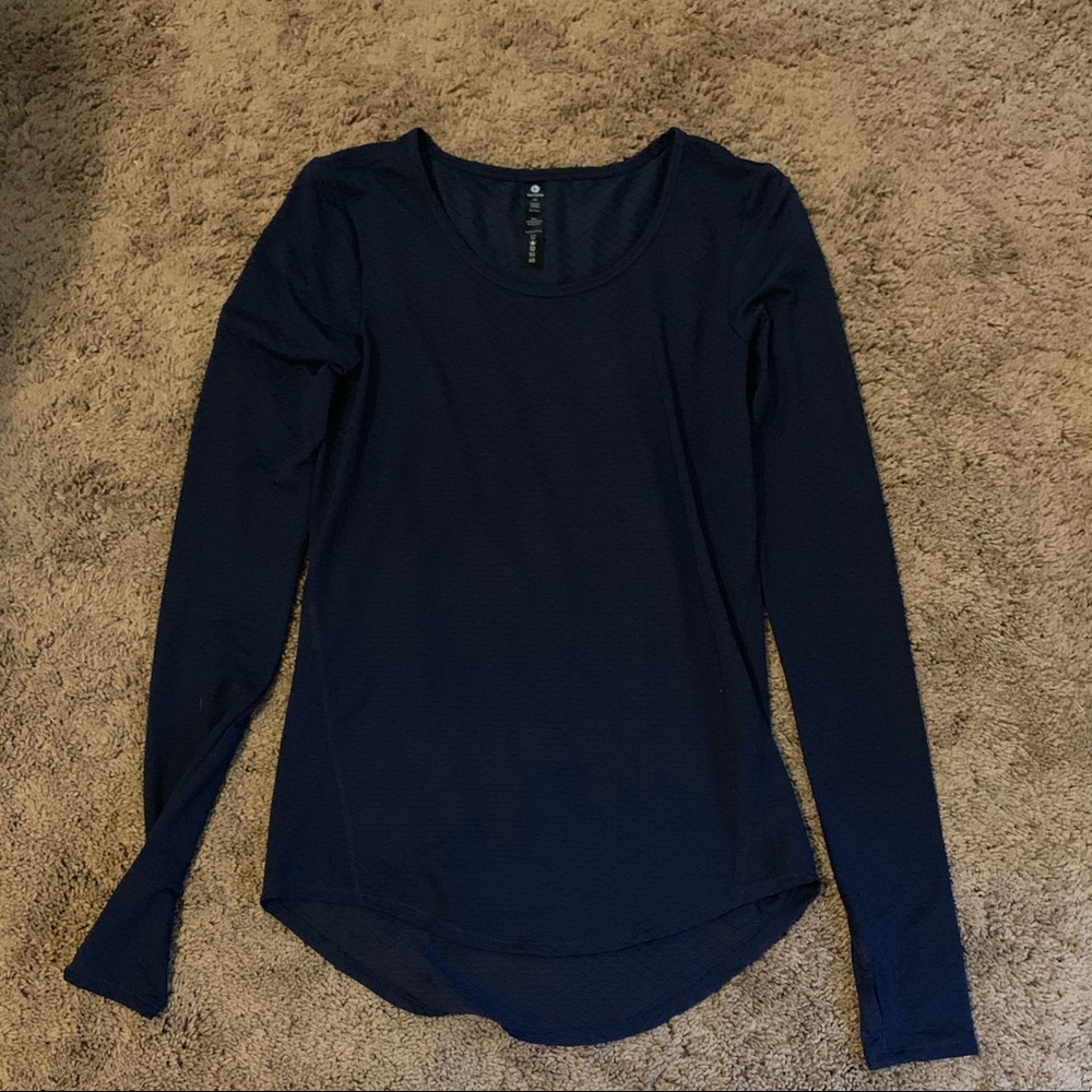 Navy long sleeve work out top